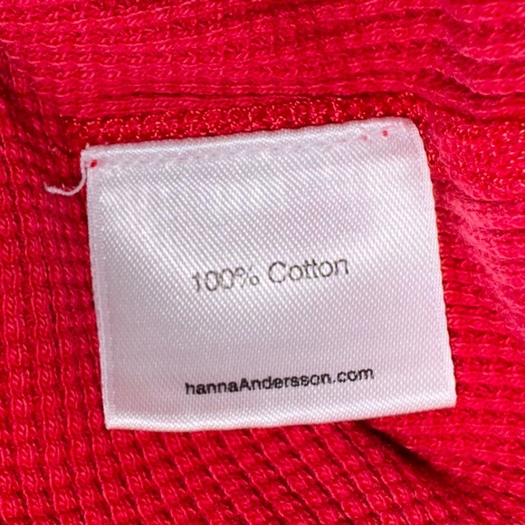 HANNA ANDERSSON boys thermal firetruck shirt 130 8 9 Red Gray Long Sleeve - Picture 5 of 5